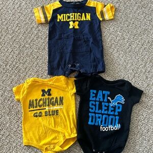 Michigan and Lions baby boy clothes